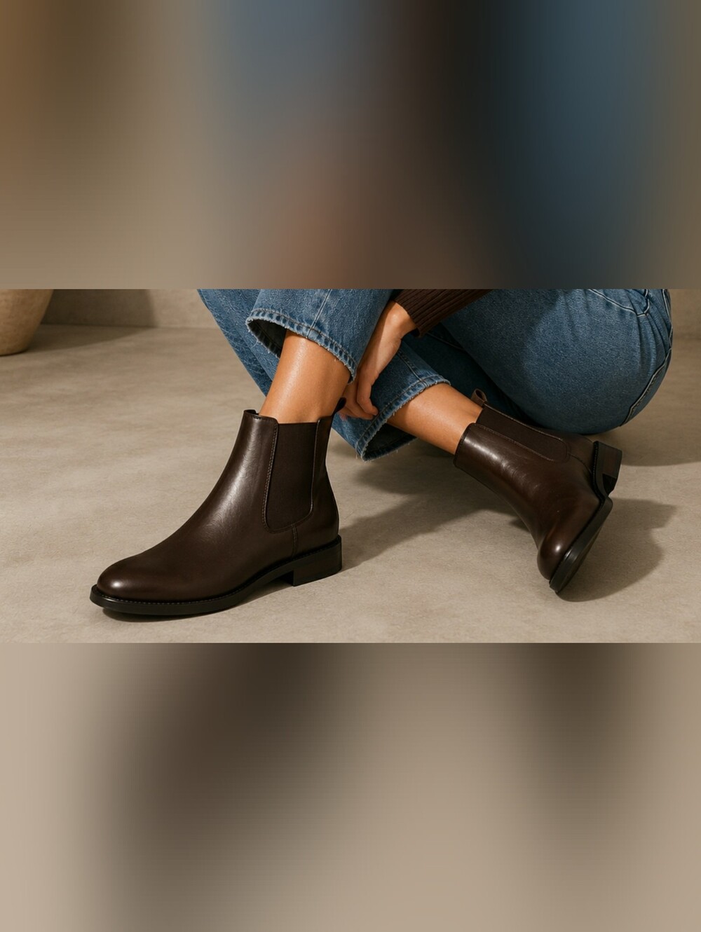 Preppy Minimalist Brown Slip On Chelsea Ankle Memory Foam Comfy Booties Size 8